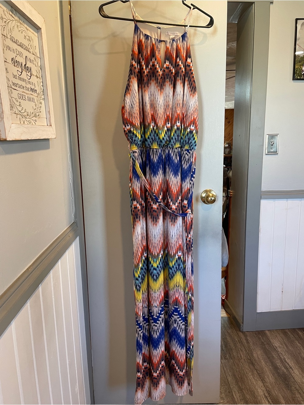 cb Established 1962 Spaghetti Strap Maxi Dress in Blue, Red, White size 14